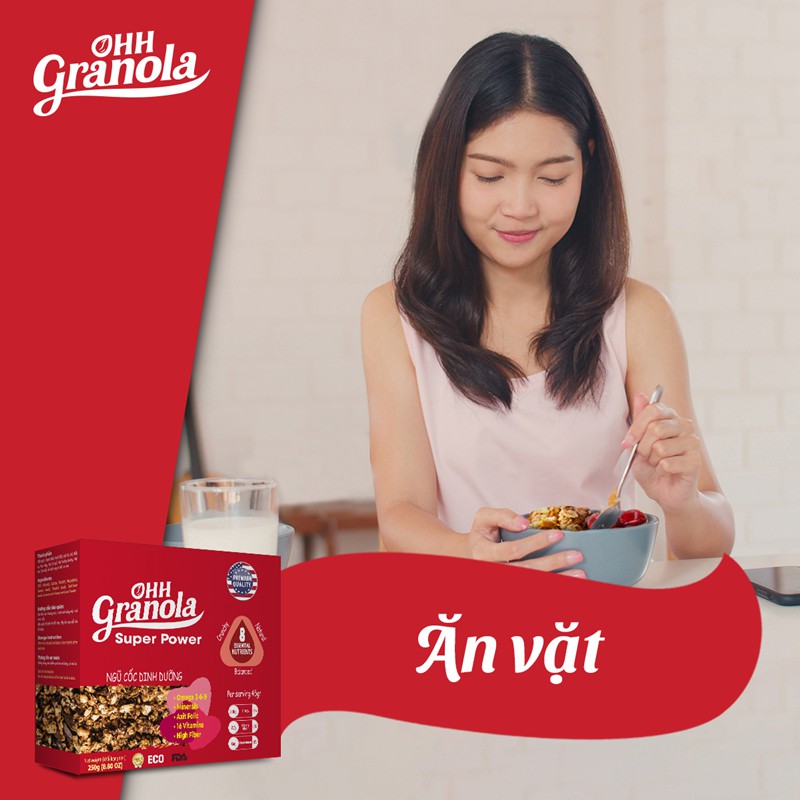 Ăn Vặt Granola- Giảm Cân Ngũ Cốc Hạt Healthy (Ohh Granola) Thay Thế Bữa Sáng hoặc Buổi Tối Ăn Kèm Menu Keto, Eat clean | BigBuy360 - bigbuy360.vn