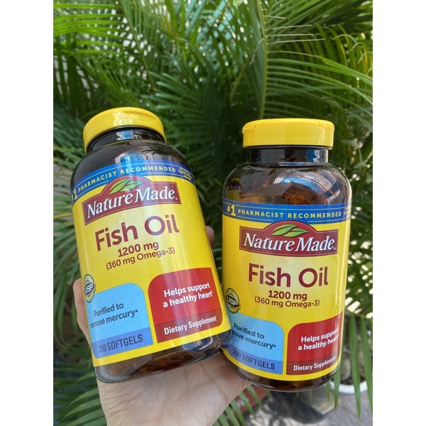 [CHÍNH HÃNG] Viên uống Dầu cá Omega 3 Nature Made Fish Oil 1200mg - Hộp 200 Viên
