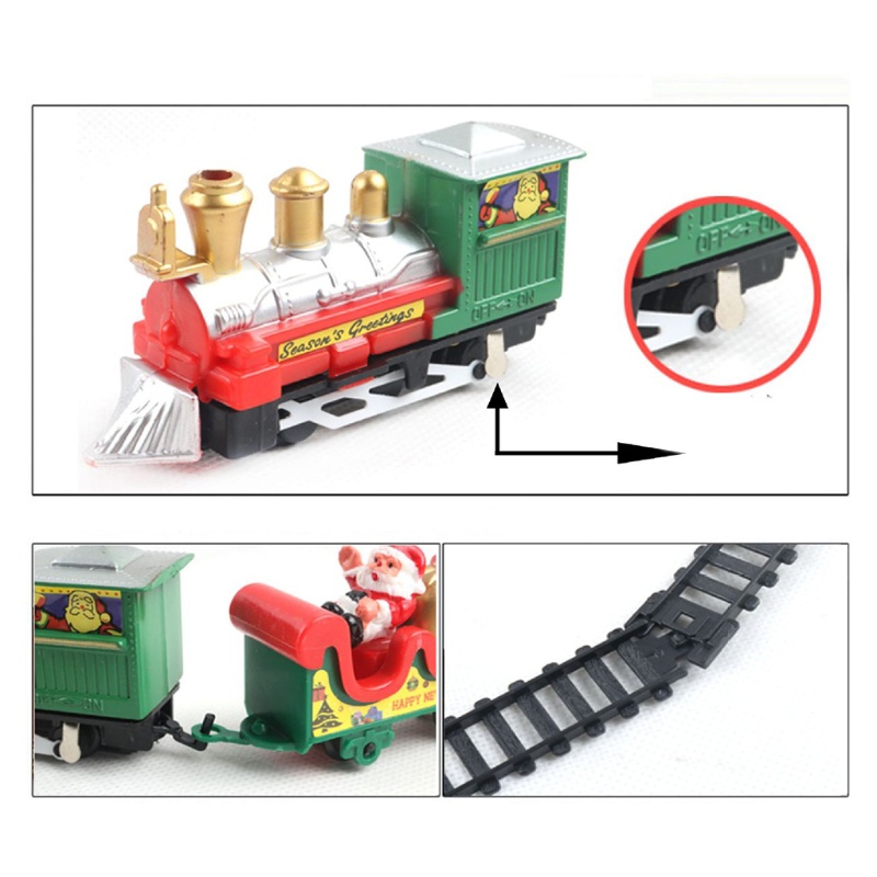 Bộ Đồ Chơi Đường Ray Xe Lửa Chạy Bằng Điện Dùng Trang Trí Cây Thông Noel