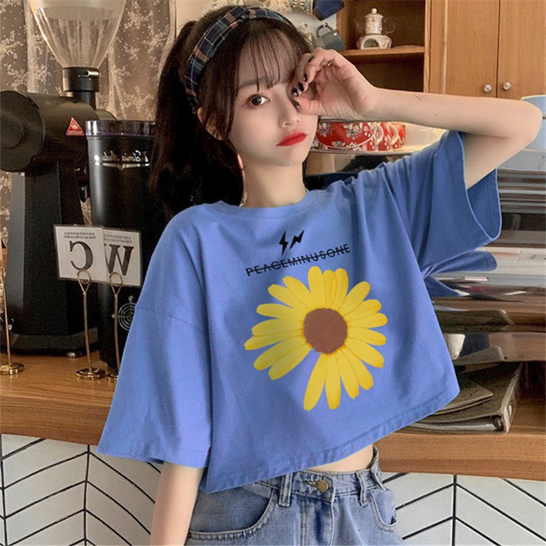 Áo Thun Nữ - Áo Croptop Thời Trang Dáng Rộng Năng Động Thời Trang Siêu Xinh | BigBuy360 - bigbuy360.vn