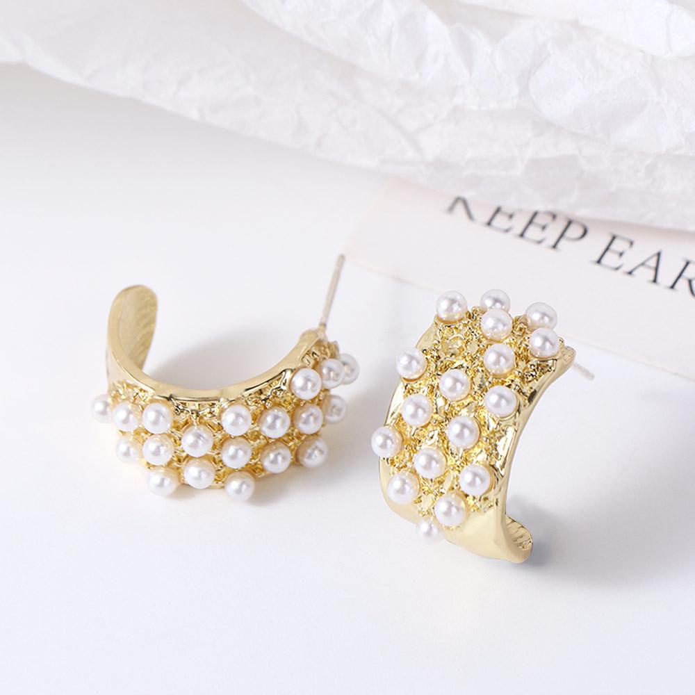 Bông Tai Hình Chữ C Phong Cách Hàn Quốc Thanh Lịch Cho Nữ