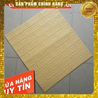 Combo 5 Tấm Xốp Dán Tường Giả Gạch 3D Dày 4mm Màu Vàng Nhạt, Vàng Kem 70x77cm
