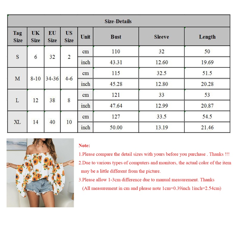 Áo Kiểu Trễ Vai In Họa Tiết Hoa Hướng Dương Thời Trang Mùa Hè 2019 Cho Nữ