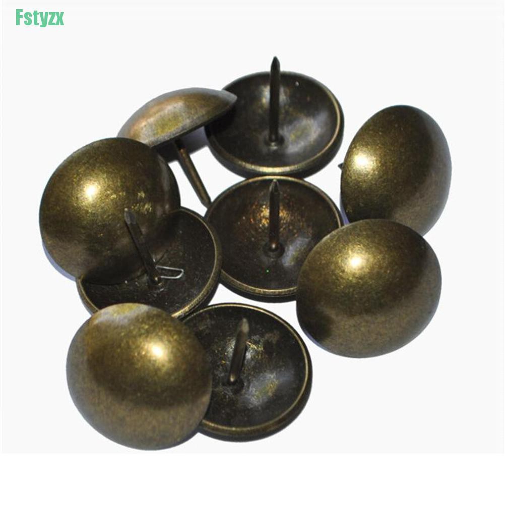 fstyzx 100pcs/pack Vintage Upholstery Nails Bronze Metal Tags Furniture Sofa Shoe Door Decorative Tack Stud