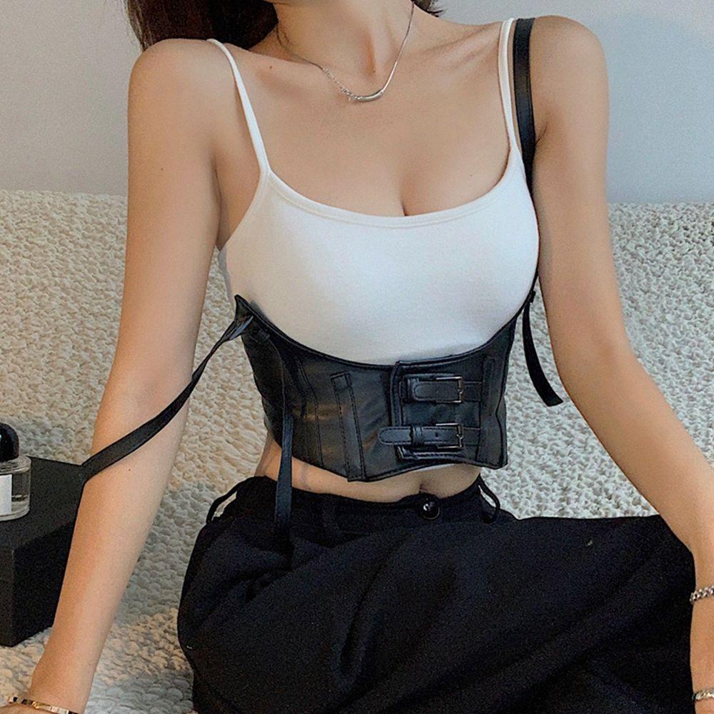 CLEOES Thắt Lưng Bản Rộng Có Khóa Kim Loại Đơn Giản Cho Nữ