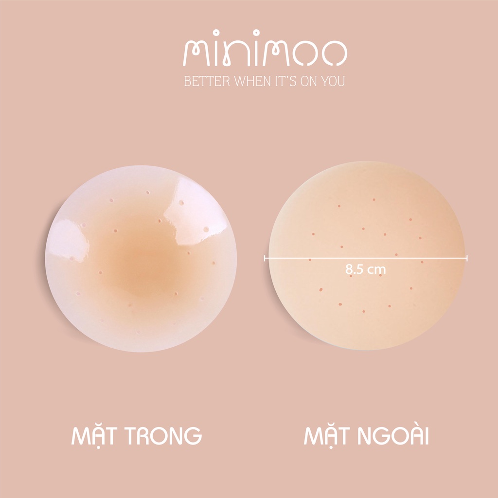 Miếng Dán Ngực Silicone Tàng Hình Siêu Mỏng Có Lỗ Thông Hơi Minimoo
