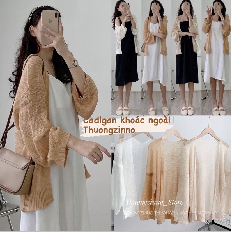 [Ảnh thật/Video]Áo Khoác Cardigan Len Dệt Kim, Áo Khoác Nữ Cardigan Mỏng Sexy