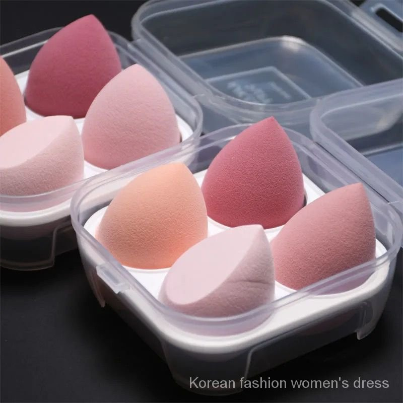 Boxed Cosmetic Egg Super Soft Smear-Proof Sponge Egg Wet & Dry Dual Purpose Puff Cushion Makeup Egg Facet Ball Beauty Blender