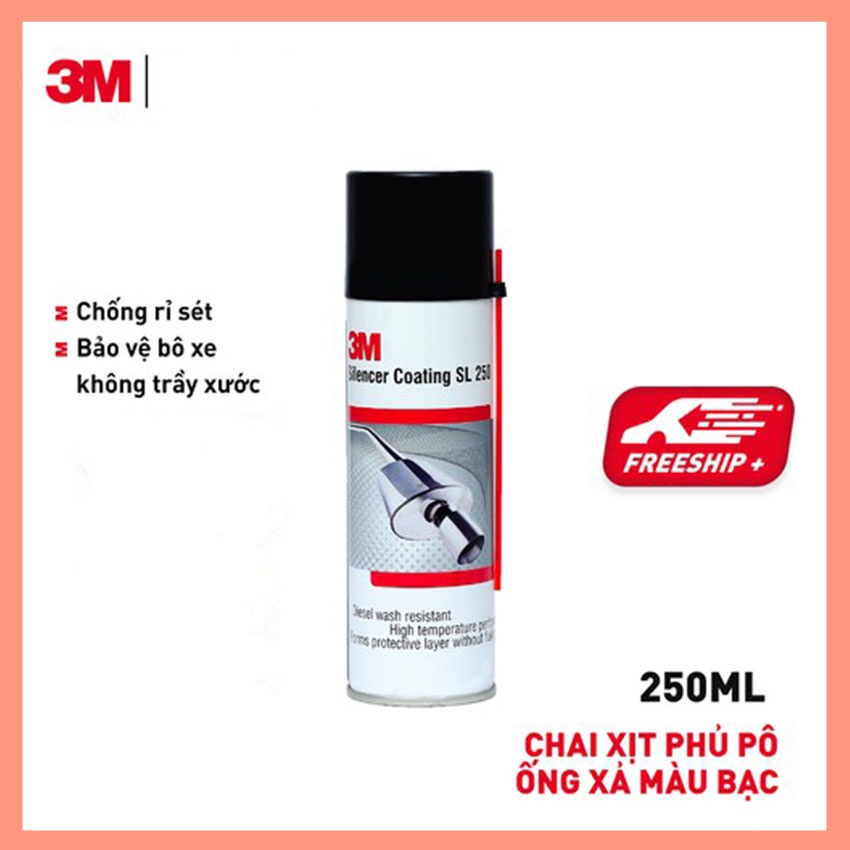 Chai Xịt Phủ bảo vệ Pô - Ống Xả 3M - Màu Bạc 250ml