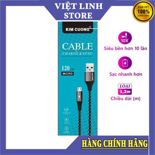 Cáp sạc nhanh dây dù chống đứt 1,2m - kim cương S37 -  jack cắm iPhone - Samsung - typeC - Việt Linh Store