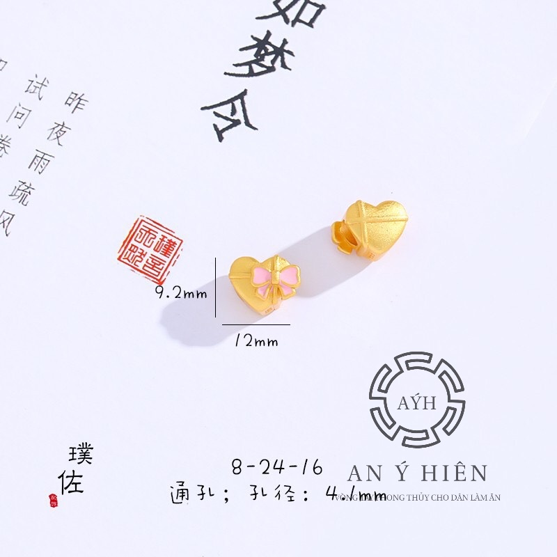 Charm Trái Tim nơ hồng #C641 ( An Ý Hiên)
