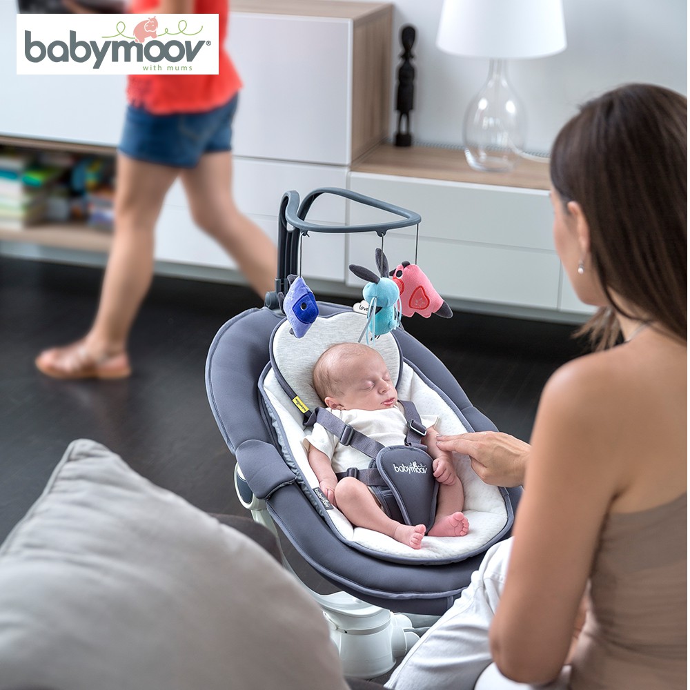 Ghế rung đa chiều Babymoov xoay 360 độ phát nhạc ru bé ngủ - France