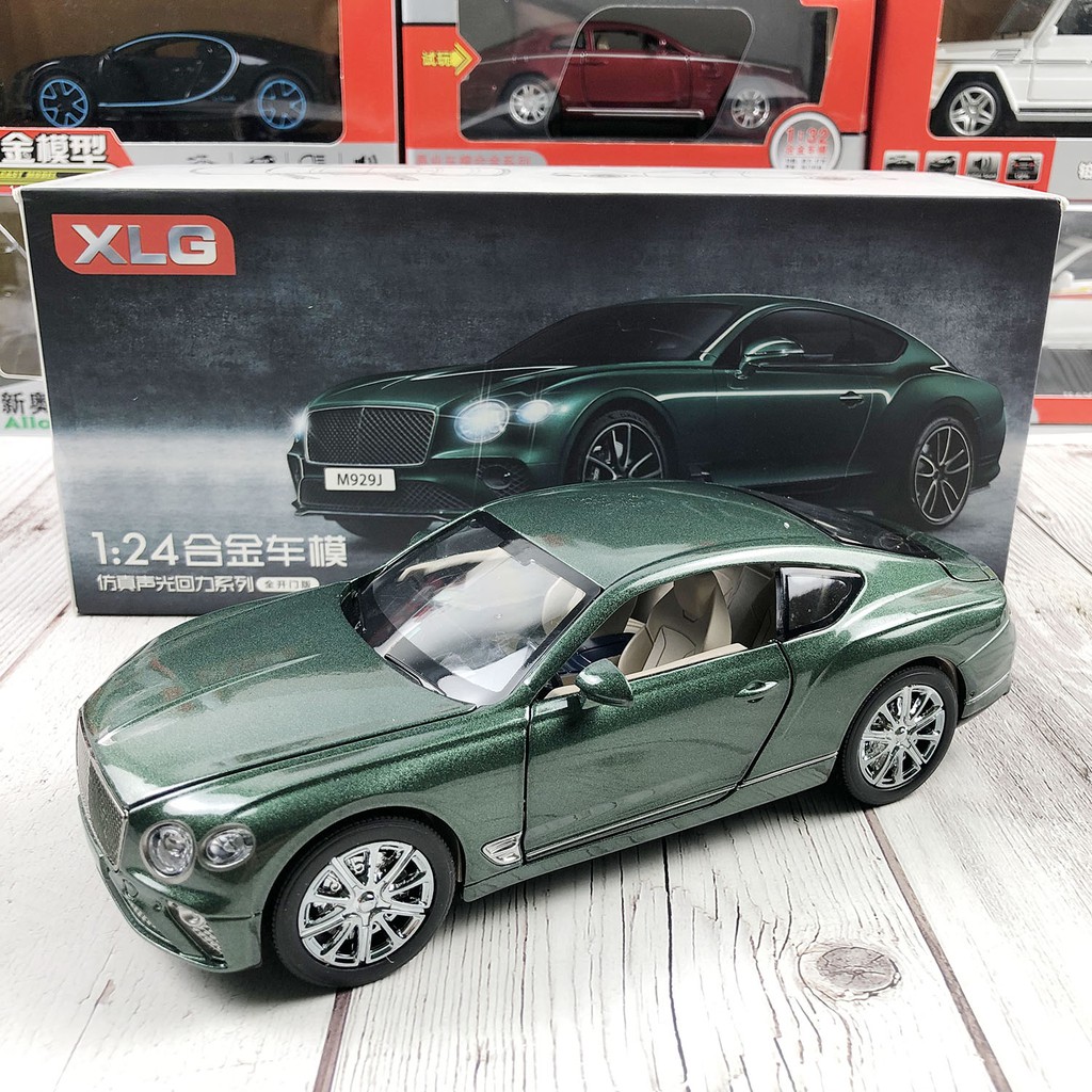 Xe mô hình tĩnh tỉ lệ 1:24 ô tô Bentley Continental GT 2 cửa hãng XLG có 3 màu Đen, Trắng, Xanh