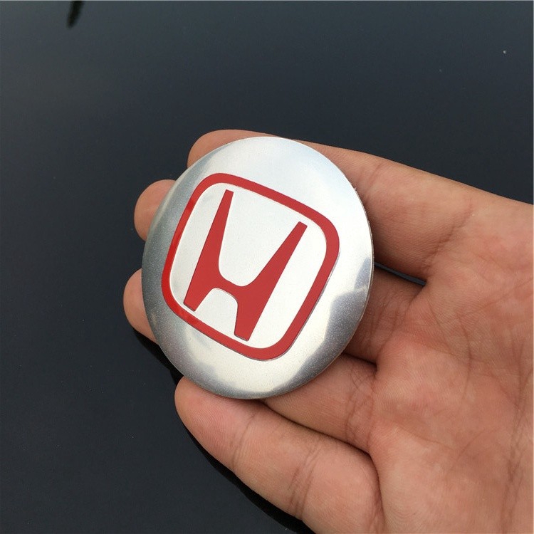 Set 4 Miếng Dán Logo Mugen 56.5mm Bằng Kim Loại Trang Trí Trục Bánh Xe Hơi Honda