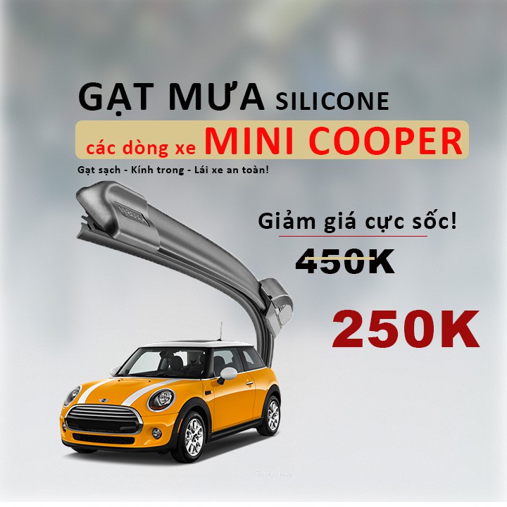 Gạt Mưa Cho Xe Mini Cooper - Gạt Mưa Lưỡi Silicon siêu sạch GM42