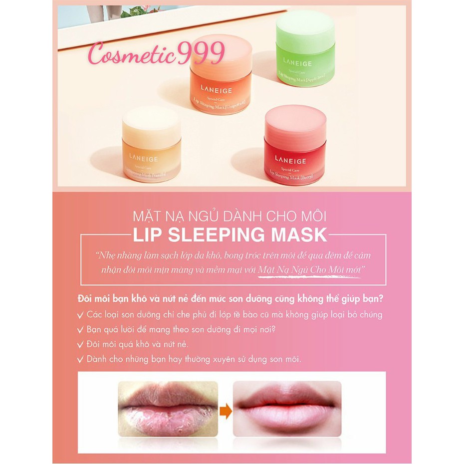 [Auth 100%- fullsize] Mặt nạ ủ môi laneige lip sleeping mask berry 20g-cosmetic999 | BigBuy360 - bigbuy360.vn
