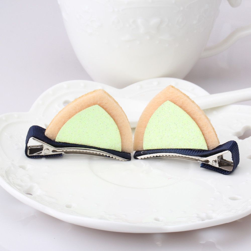 Set 2 kẹp tóc hình tai mèo đính kim tuyến xinh xắn cho bé gái