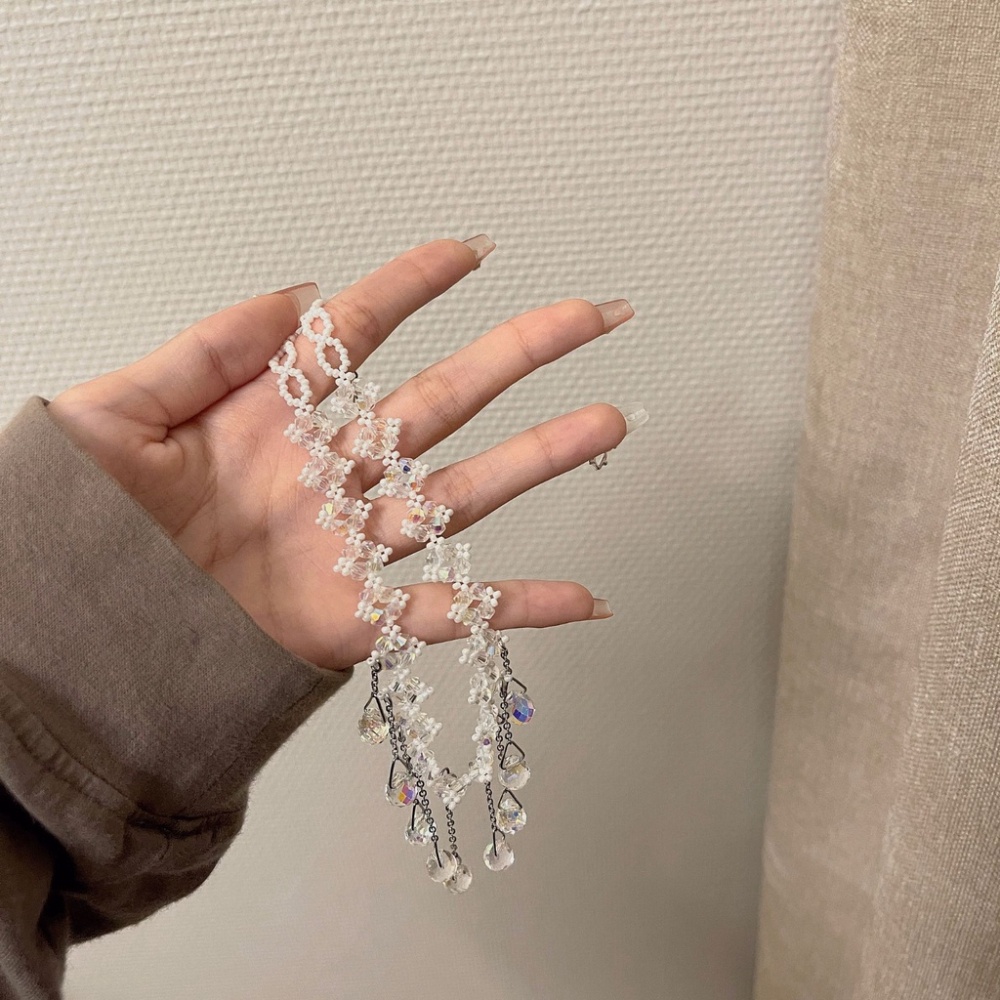 Vòng cổ Mặt Tua Rua Đính Đá Sang Trọng Cho Nữ