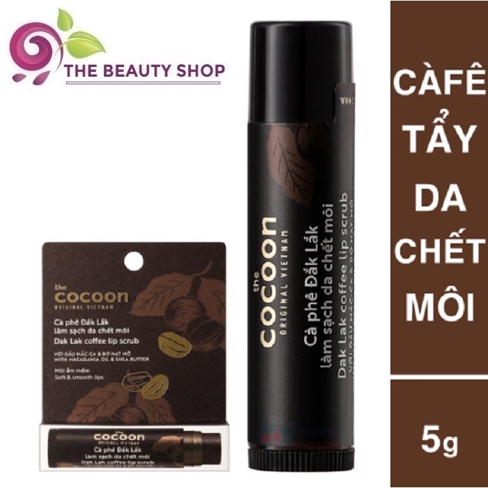 Tẩy Da Chết Môi Chiết Xuất Cà Phê Đắk Lắk Cocoon Coffee Lip Scrub 5g