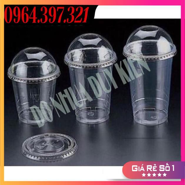 Sỉ 50 Cốc Nhựa PP Dùng 1 Lần Có Nắp 400ml - Nhận In Theo Mẫu - NHẬT ANH
