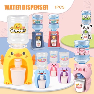 Children's mini water dispenser toys, electric simulation plastic beverage dispenser, cartoon pattern super durable and easy to clean, play with kitchen toys