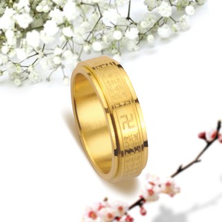 Nhẫn phong thủy chú BÁT NHÃ bình an, may mắn bảng 6li MNH075-2