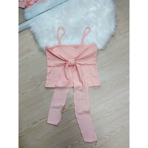 Áo 2 dây nơ Vải Xốp có giãn (KÈM HÌNH THẬT)