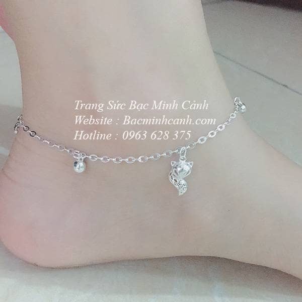 Lắc chân bạc nữ hồ ly phong thủy