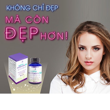 Biotin Collagen 30 – Hỗ trợ giúp da sáng mịn, ngăn rụng tóc, móng khỏe (Lọ 100 viên)