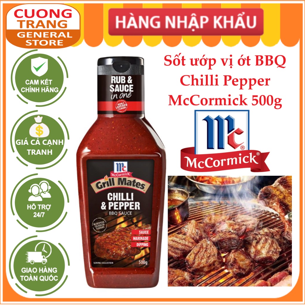 SỐT ƯỚP BBQ MCCORMICK VỊ ỚT &amp; TIÊU 500G