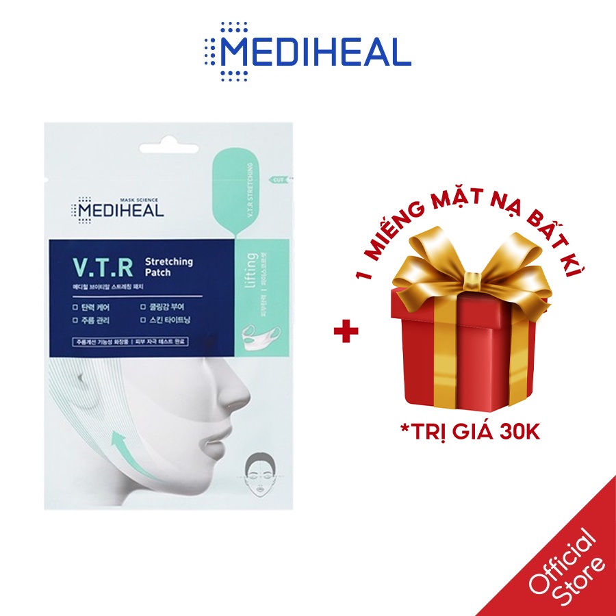 [Nhập mã COSMH22 giảm 8%Mặt Nạ Nâng Cơ Giảm Mỡ Thừa Tạo Hình V- line Mediheal V.T.R Stretching patch 23ml