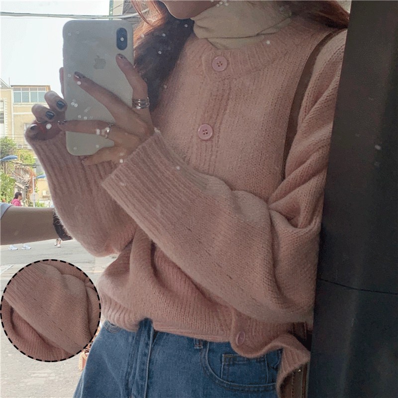 Áo Khoác Bằng Vải Dệt Kim Tay Dài Phong Cách Hàn Quốc Thời Trang Mùa Thu Độc Đáo Dành Cho Nữ 2021 | BigBuy360 - bigbuy360.vn