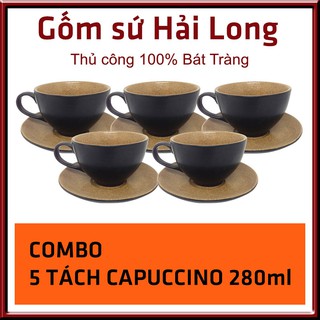 COMBO 5 Tách cà phê capuccino 280 ml gốm sứ Bát Tràng