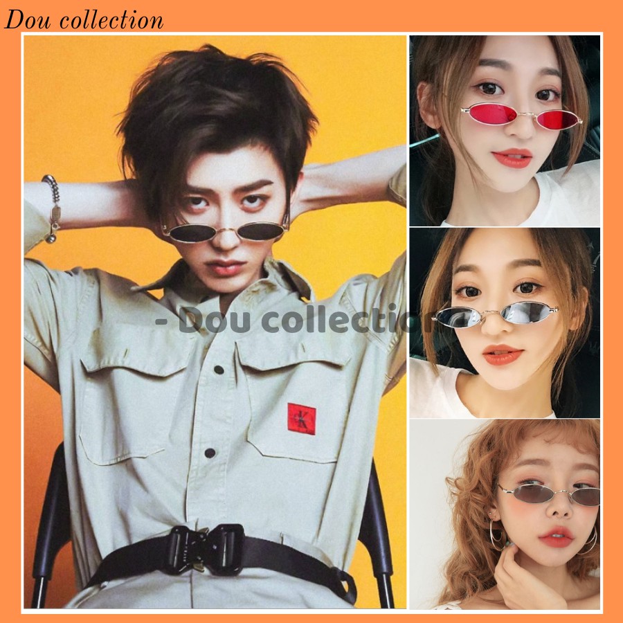 [Nowship2h] Kính Mát Cao Cấp Hình Oval Nhỏ Gọng Kim Loại Phong Cách Âu &amp; Mỹ - Carl Fitow - Mã MK001