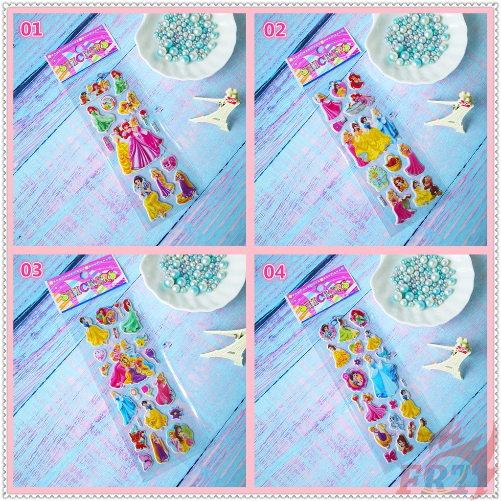 ★ Hình Dán Đồ Chơi Công Chúa Disney Q-2 DIY ★ 1 Tấm Hình Dán 3D Hoạt Hình (8 Kiểu Dáng)