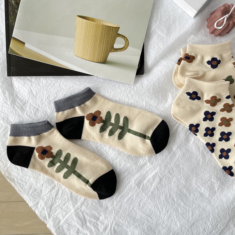 Vớ tất cổ ngăn bông hoa phong cách Boho