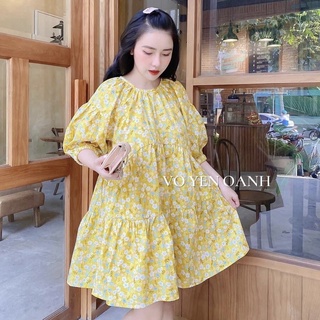 Váy BBDoll Hoa Vàng Dễ Thương Hàng Đẹp Chất Mềm✌️Ảnh Thật