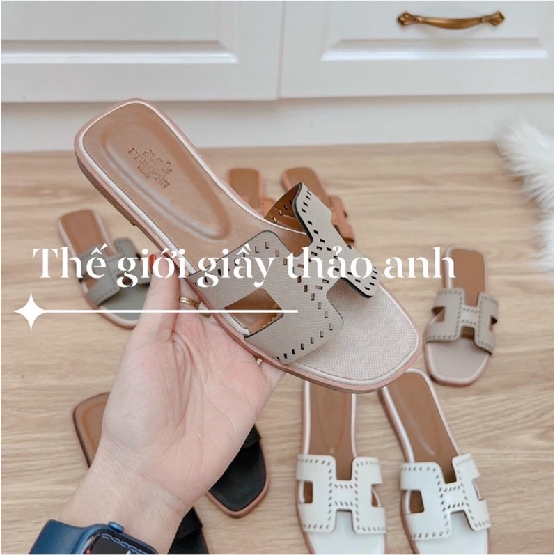 ❤dép lê nữ chữ H cực sang xịn ☘️hàng cao cấp☘️+sục lưới