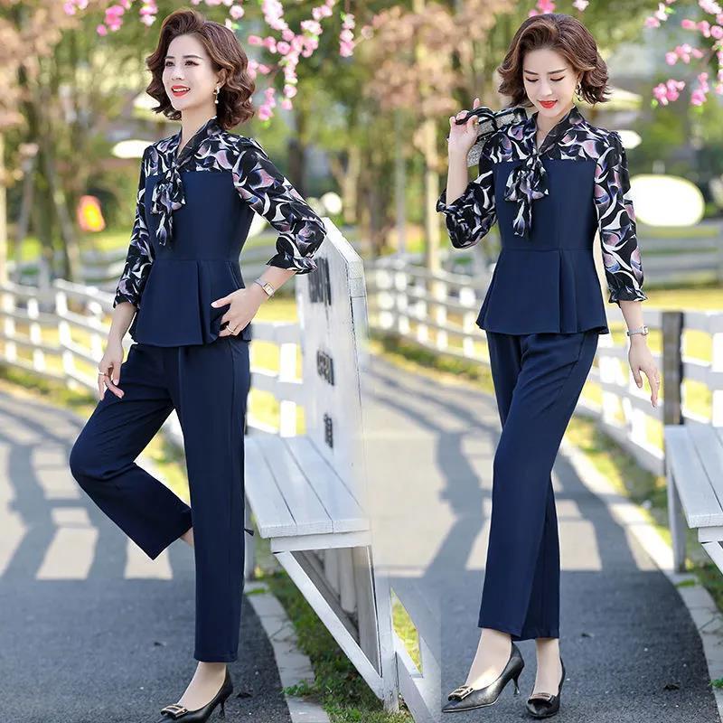 Áo Liền Quần Thời Trang Mùa Thu Giản Dị Dành Cho Phụ Nữ Trung Niên 40-50 Tuổi