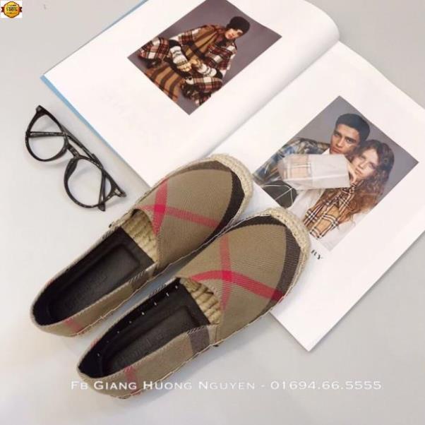 Giày slipon kẻ brr viền cói fullbox SALE 20% ' ^ ` ! ' . ! 12.12