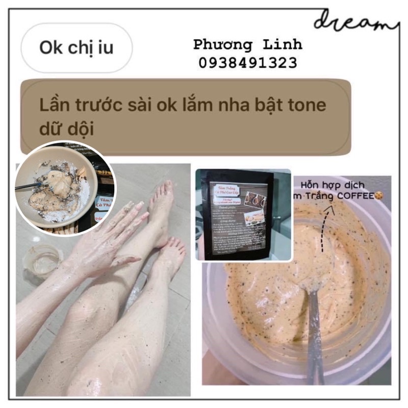 Tắm Trắng Body Cà Phê Bật Tone Mạnh