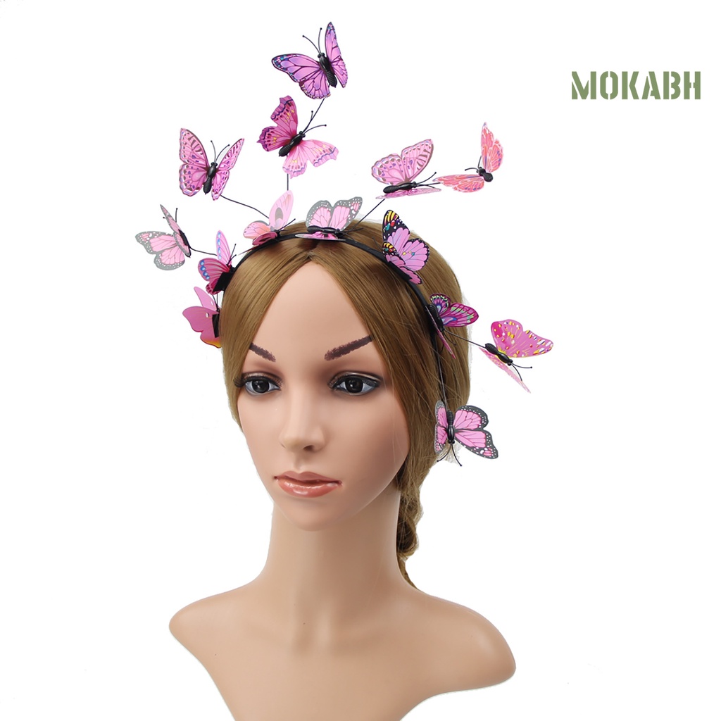 < Kẹp Tóc Trang Trí Halloween > Băng Đô Hình Bướm Có Thể Điều Chỉnh Thoải Mái Phong Cách Bohemian