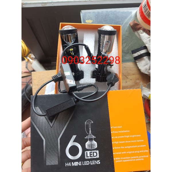 bóng pha led bi cầu h4 12v 24v siêu sáng ,Y8 (giá 01 đôi) bảo hành 1 năm