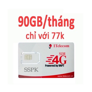 Sim 4G Itelecom ( Vinaphone ) , nạp 77k/tháng , có 3GB/ngày