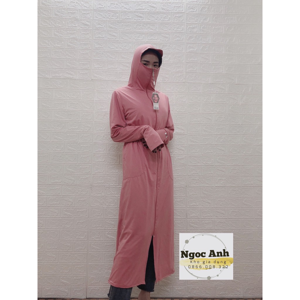 [HOT]Áo chống nắng nữ 2 LỚP,CHỐNG TIA UV50 toàn thân (chất vải Kim cương thông hơi co dãn 4 chiều, che kín mặt màu trơn) | BigBuy360 - bigbuy360.vn