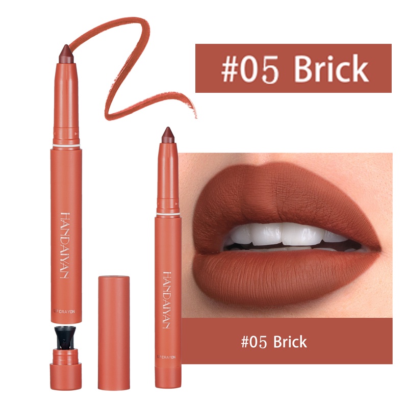 Son Môi / Bút Kẻ Viền Môi 6 Màu Nhung Lì Chống Nước Lâu Trôi Dùng Hàng Ngày