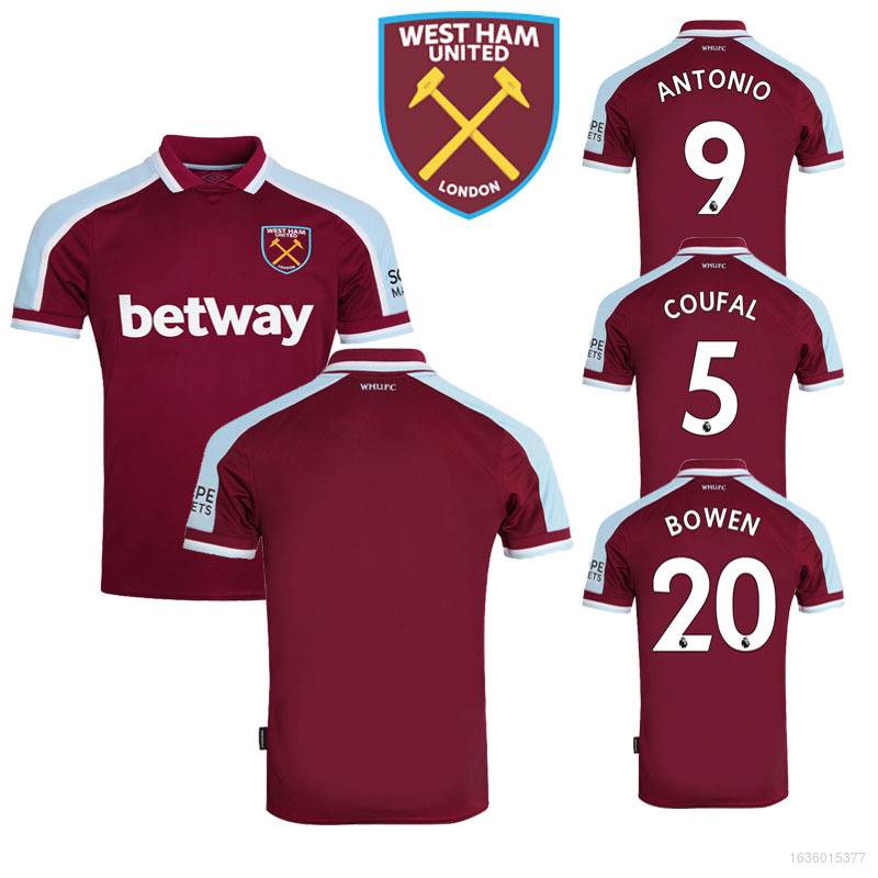 Áo thun bóng đá in chữ West Ham United 21/22