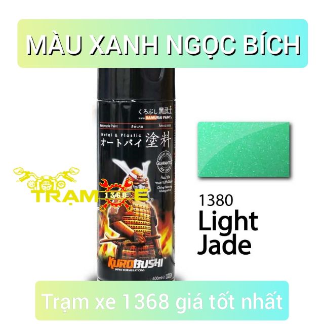 SƠN SAMURAI MÀU XANH NGỌC BÍCH ÁNH KIM MÃ 1380, SƠN XỊT CHẤT LƯỢNG CHO XE MÁY