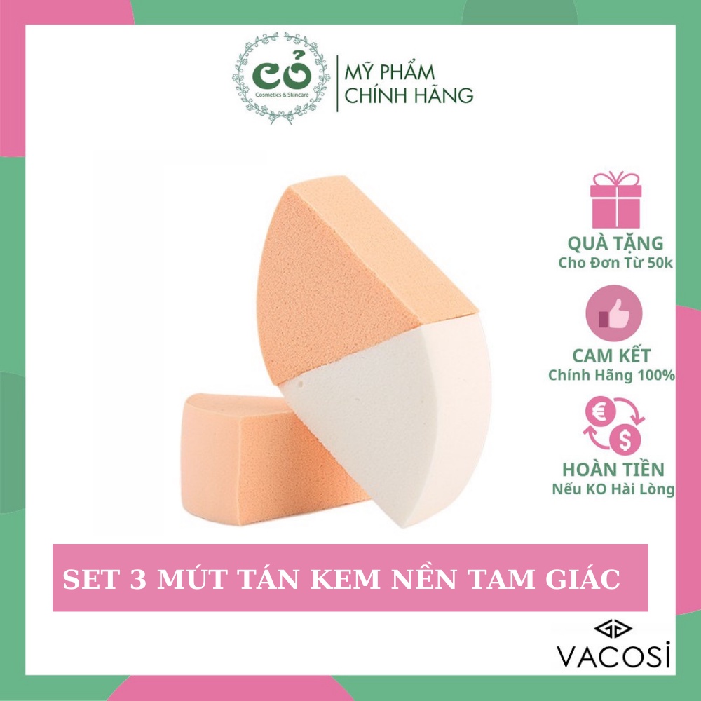 Mút Tán Tam Giác 3 Miếng Vacosi