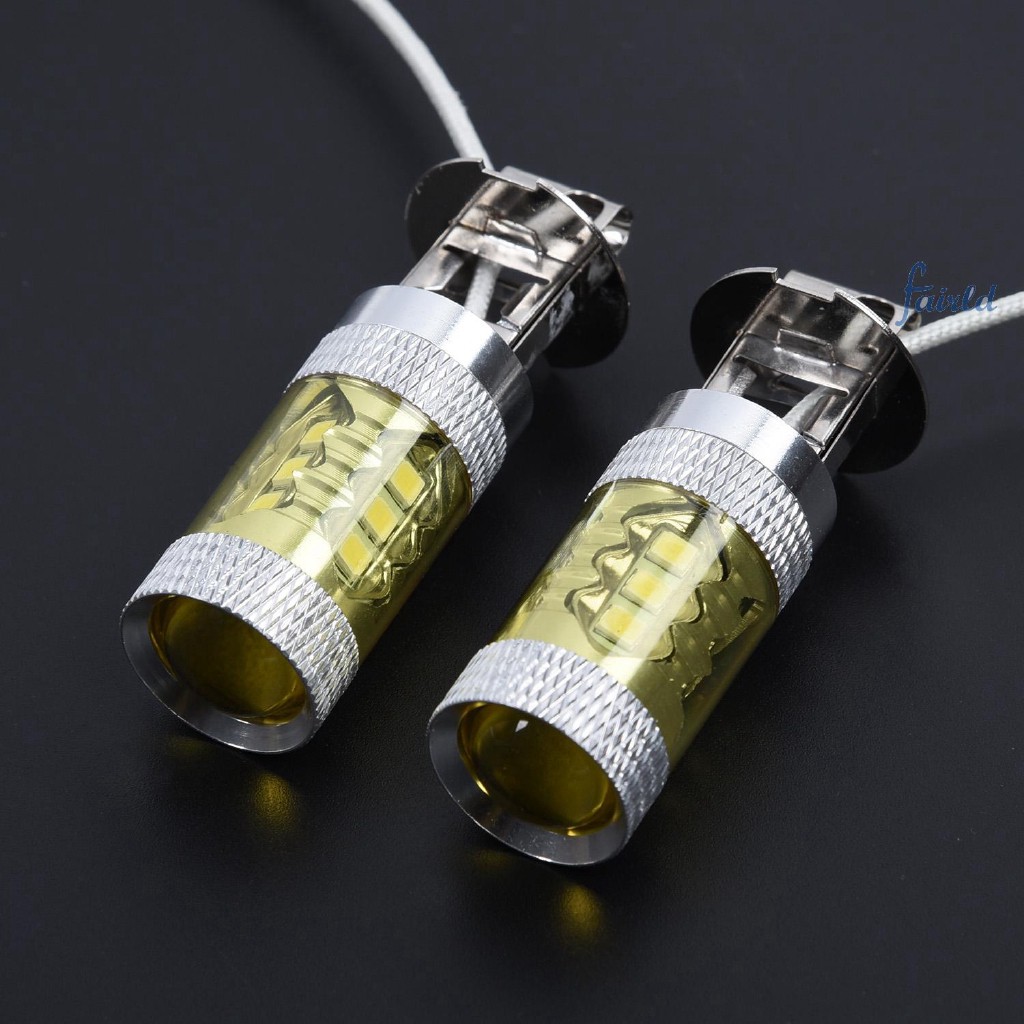 Set 2 Đèn LED Sương Mù 12-24v H3 80w 16 Smd Cho Xe Hơi